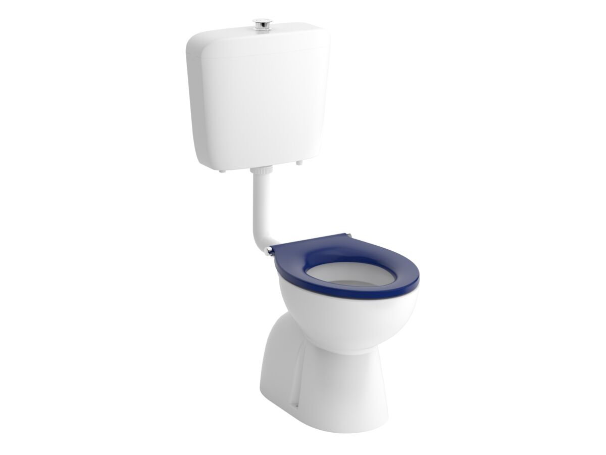 reece Wolfen Care Plastic Link Toilet Suite Concealed S Trap Pan with Chrome Raised Buttons & Single Flap Seat Blue (4 Star) reece Wolfen Care Plastic Link Toilet Suite Concealed S Trap Pan with Chrome Raised Buttons & Single Flap Seat Blue (4 Star)