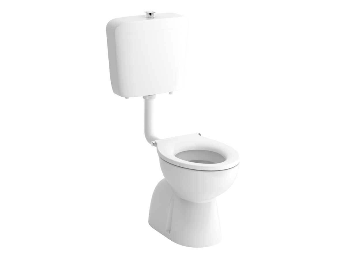 reece Wolfen Care Plastic Link Toilet Suite Concealed S Trap Pan with Chrome Raised Buttons & Single Flap Seat White (4 Star) reece Wolfen Care Plastic Link Toilet Suite Concealed S Trap Pan with Chrome Raised Buttons & Single Flap Seat White (4 Star)