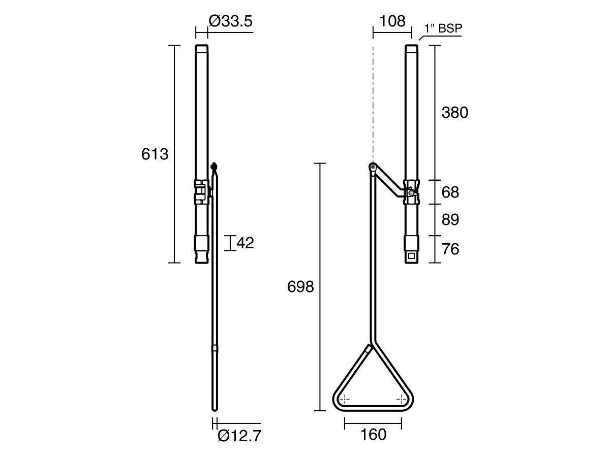 Reece Wolfen Ceiling Mounted Safety Drench Shower Polished Stainless Steel