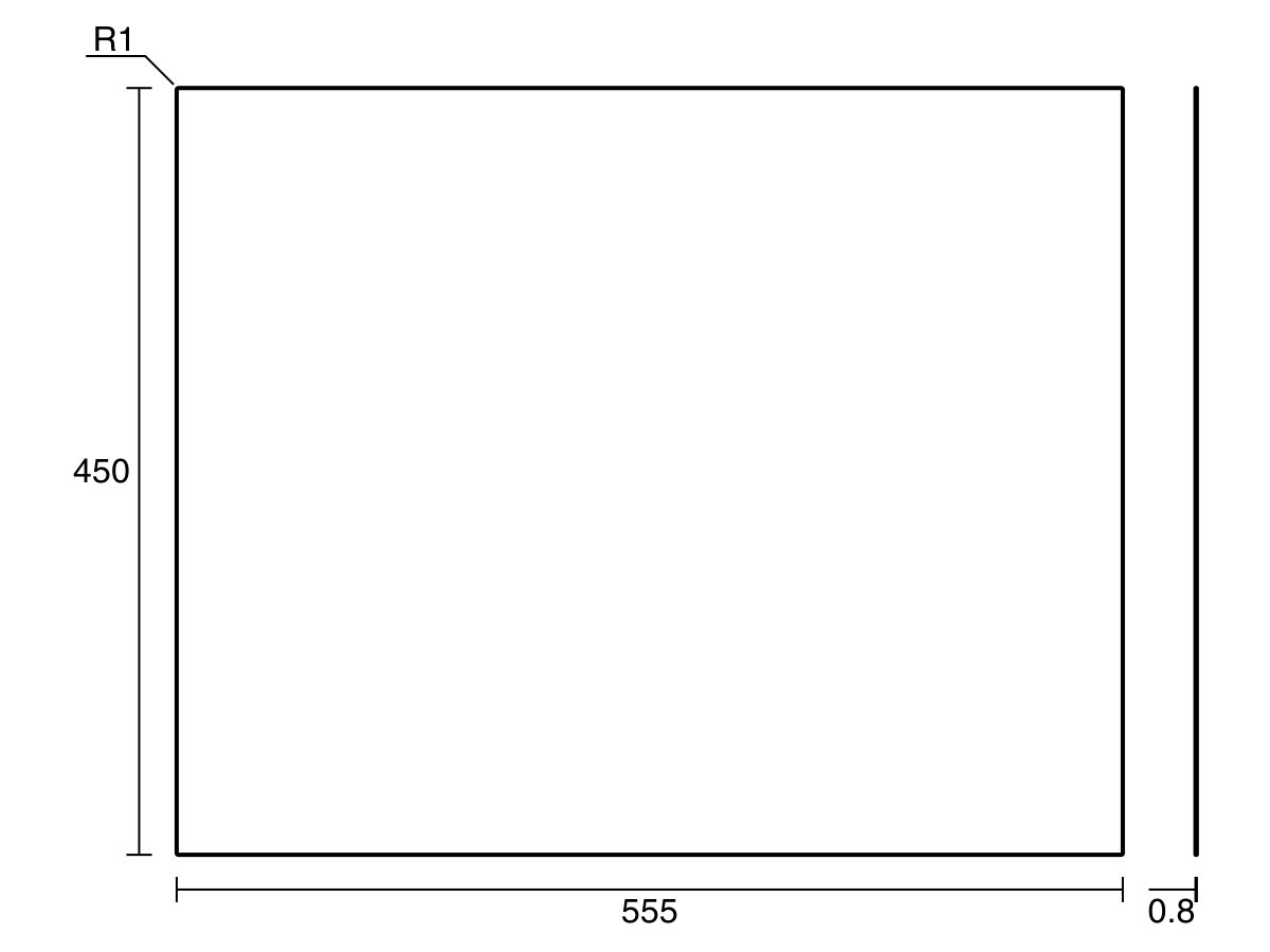 Reece Wolfen Cleaners Sink Splashback 555 X 450mm 316 Stainless Steel