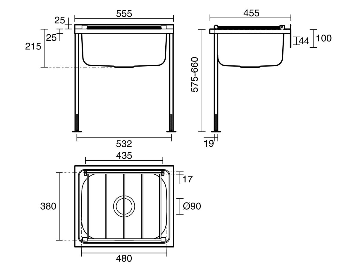 Reece Wolfen Floor Mounted Cleaners Sink With Grate 316 Grade Stainless Steel
