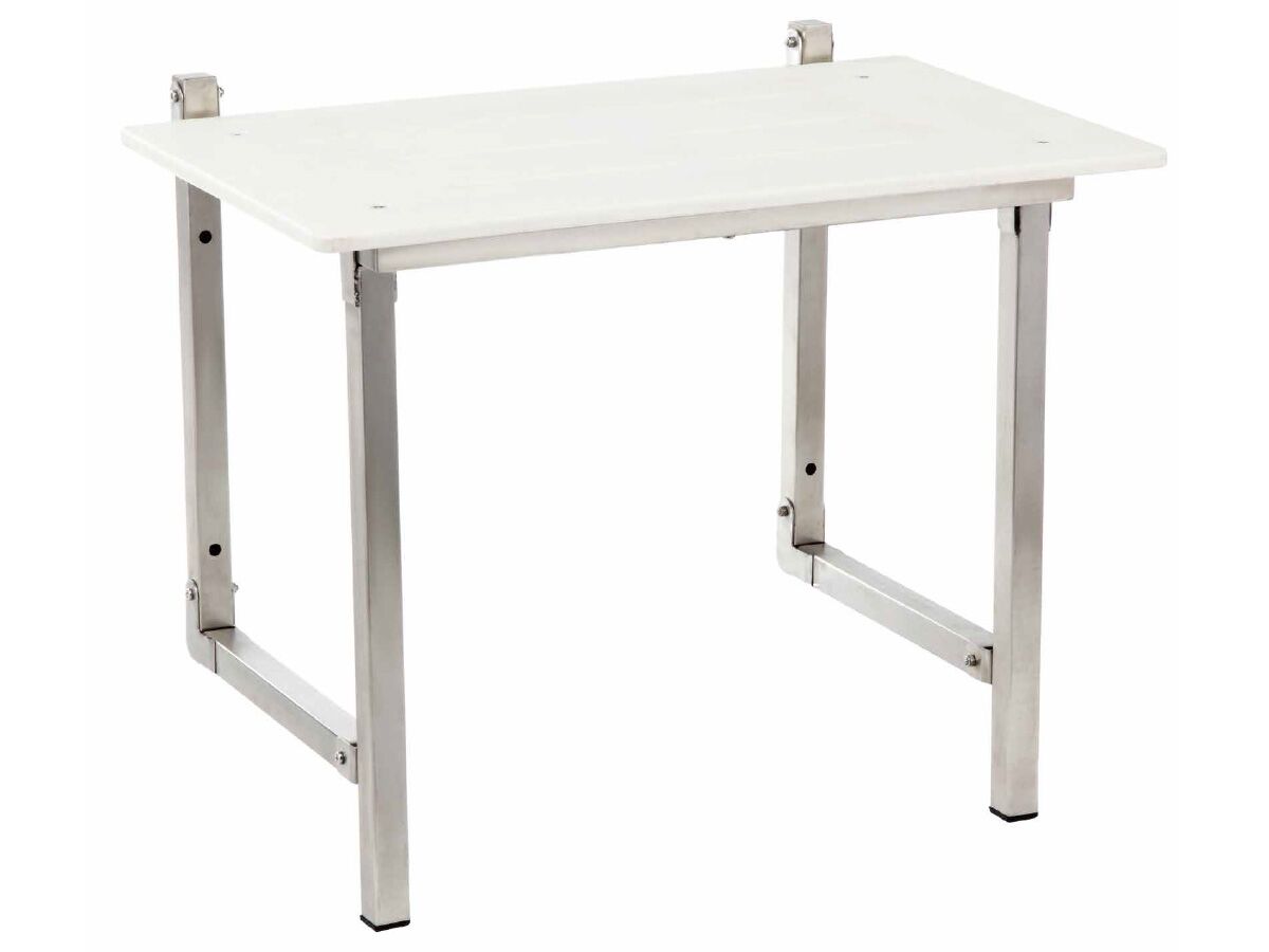 reece Wolfen Folding Shower Seat 600mm Stainless Steel & White