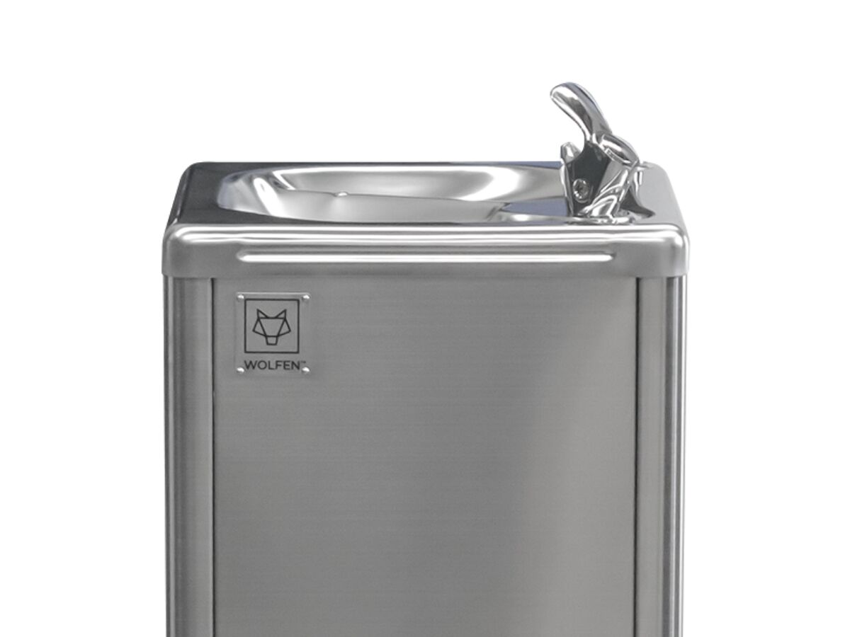 Reece Wolfen Foot Sensor Activated Drinking Fountain 10 Litres Per Hour Non Filtered Stainless Steel