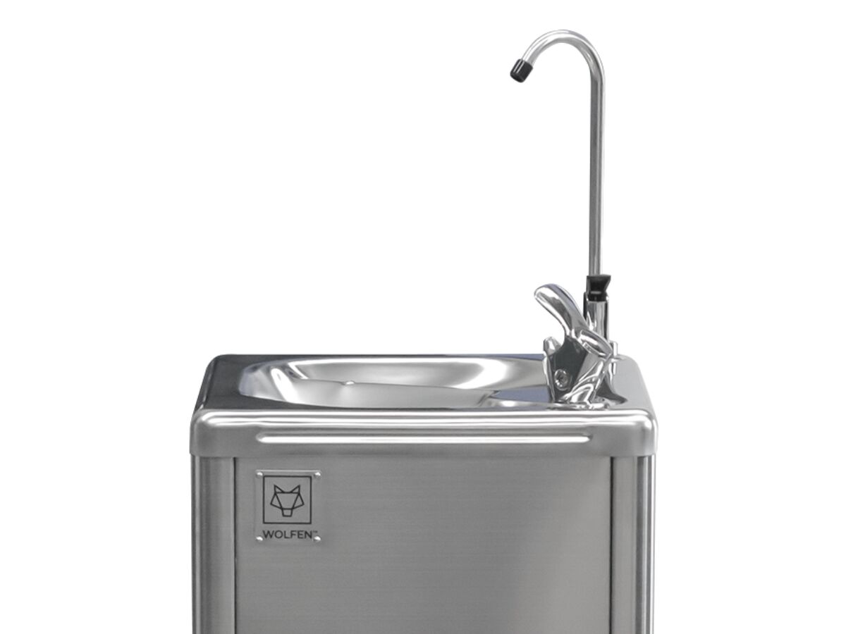 Reece Wolfen Foot Sensor Drinking Fountain With Glass Filler 19 Litres Per Hour Stainless Steel (non Filtered)