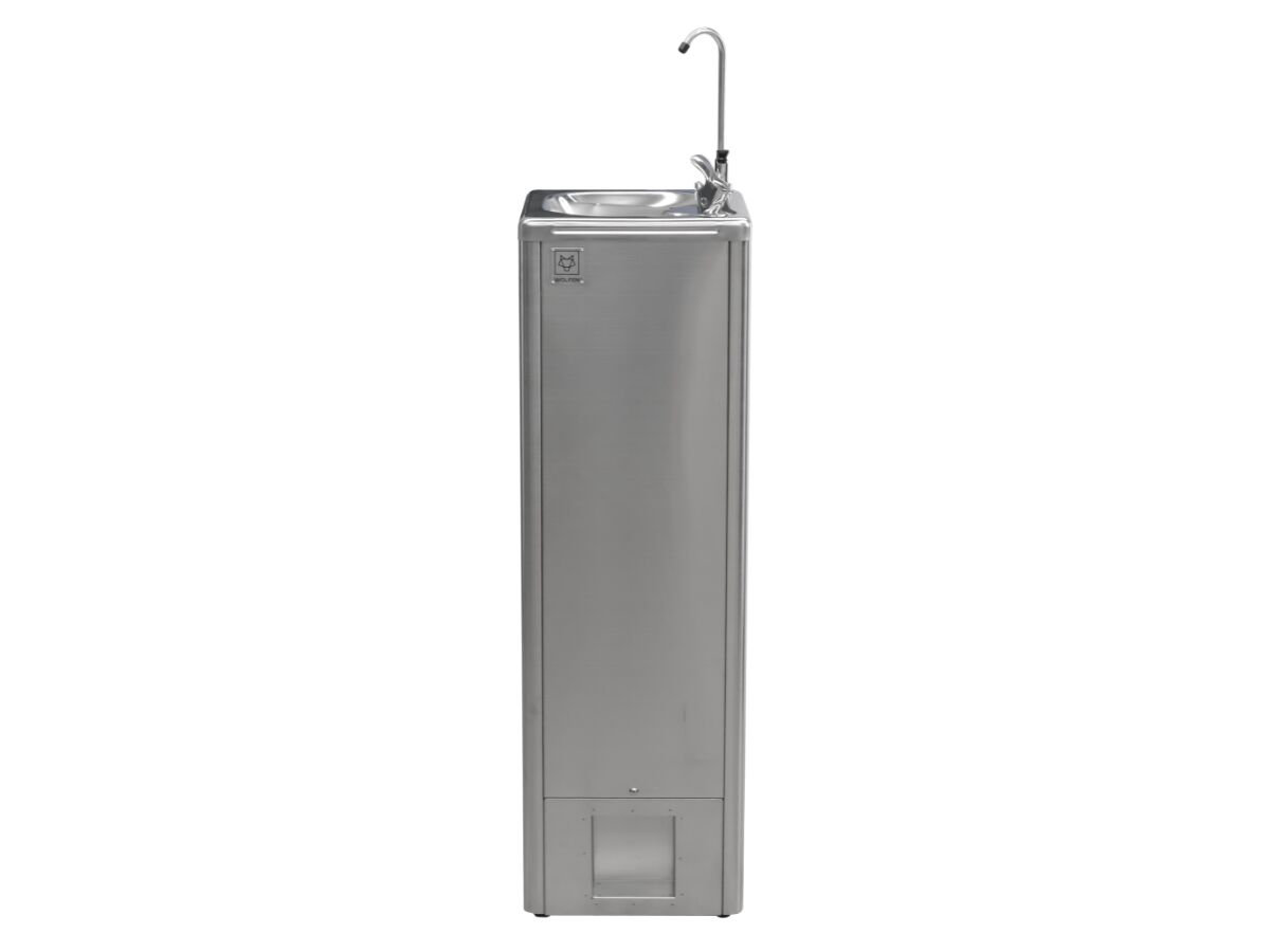 reece Wolfen Foot Sensor Drinking Fountain with Glass Filler 10 litres per hour Stainless Steel (non-filtered)