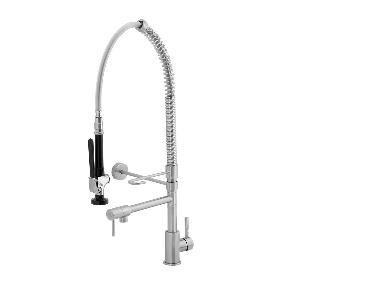 Reece Wolfen Pre Rinse Sink Mixer Tap With Pot Filler Stainless Steel - Compact (6 Star)
