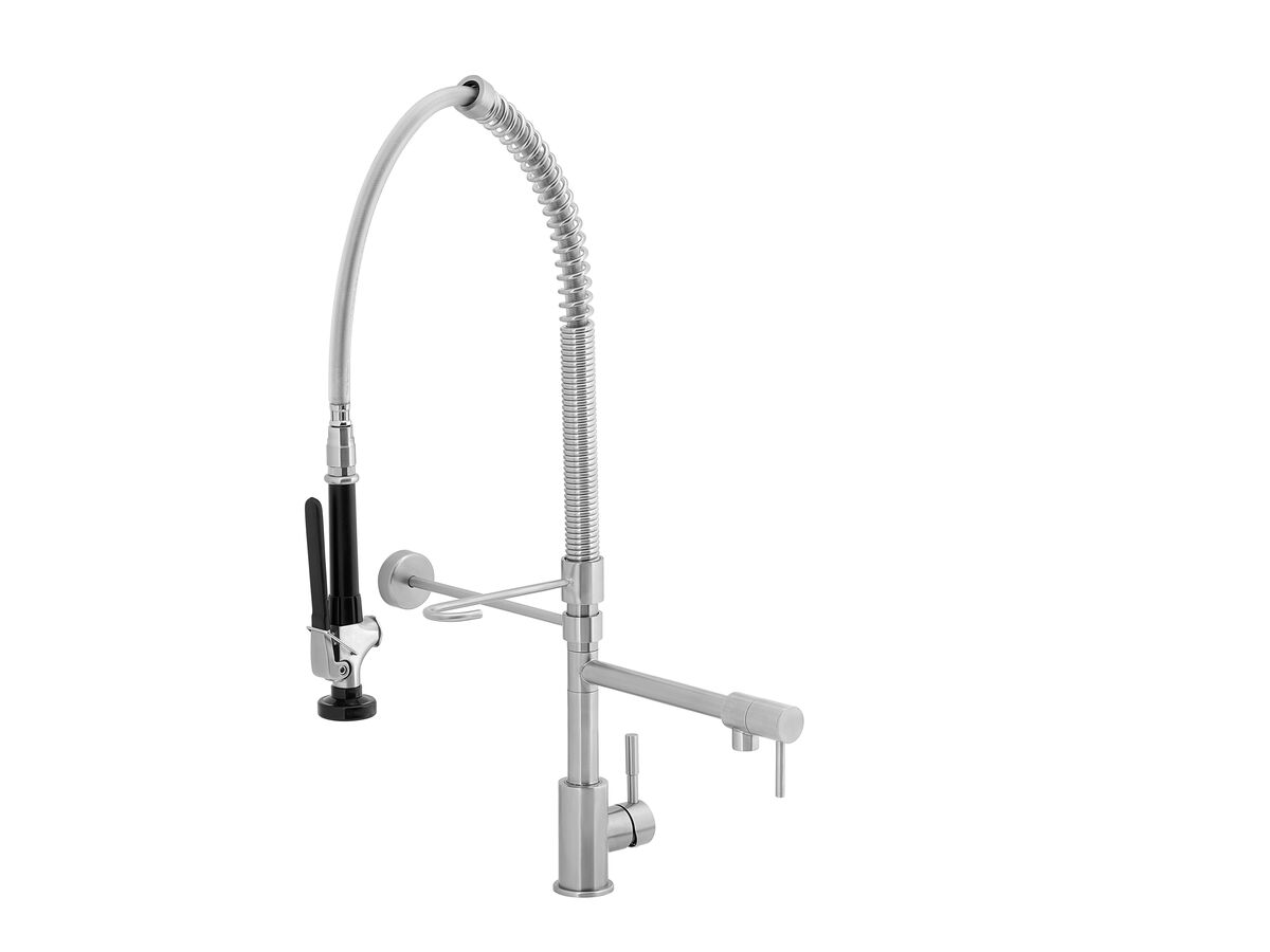 Reece Wolfen Pre Rinse Sink Mixer Tap With Pot Filler Stainless Steel - Compact (6 Star)