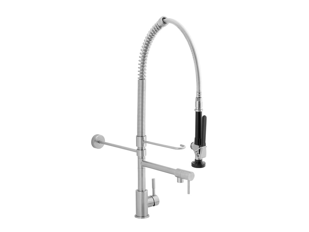 reece Wolfen Pre Rinse Sink Mixer Tap with Pot Filler Stainless Steel - Compact (6 Star)