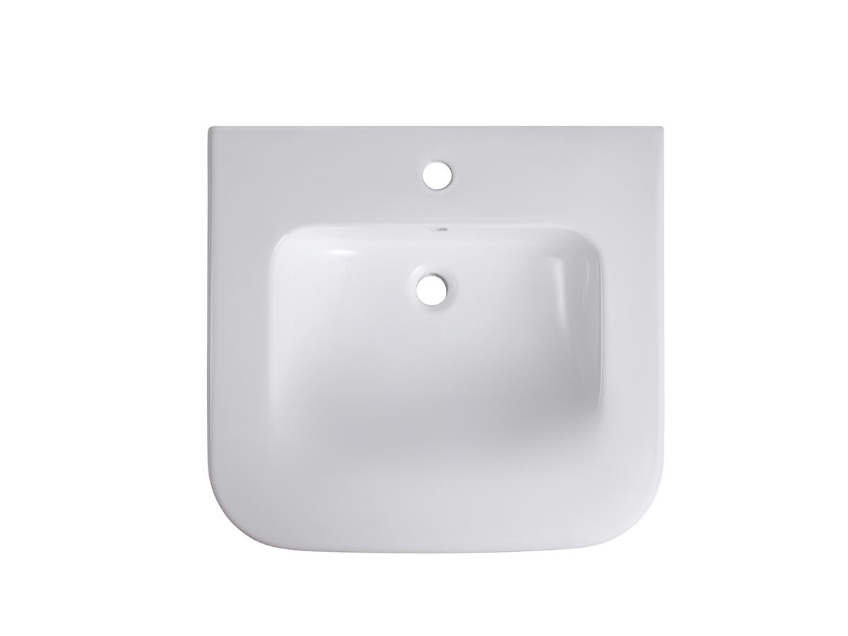 Reece Wolfen Wall Basin With Integrated Grab Handle And Fixings 600 X 555mm With Overflow & 1 Taphole White