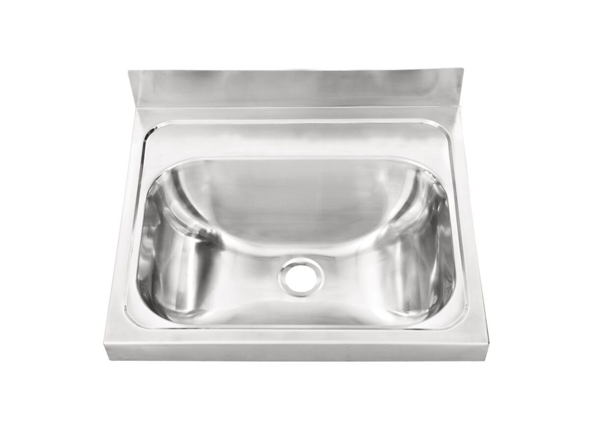reece Wolfen Wall Hand Basin Stainless Steel 500x420mm No Taphole (Less Wall Bracket)