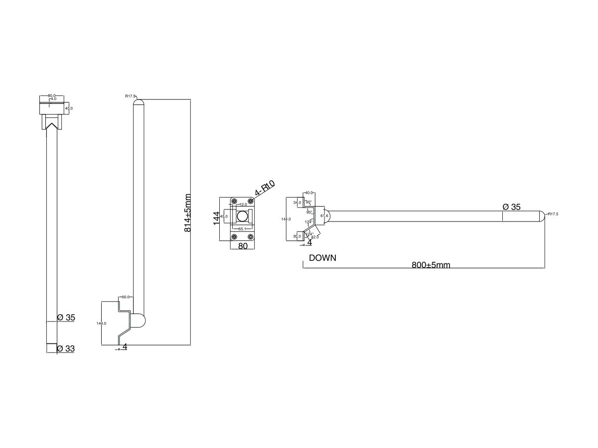 Reece Wolfen Wall Mounted Support Arm Stainless Steel